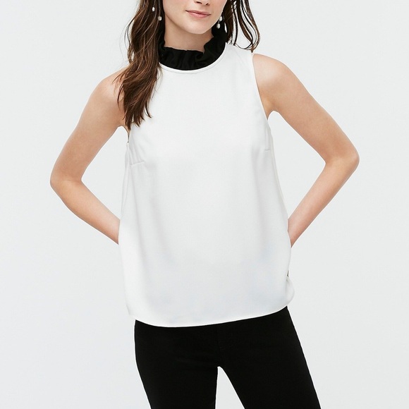NWT J. Crew ruffle neck top Sz Small - Picture 1 of 10